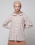 Annisa Long Seeve Shirt Peterpan Gingham Blouse