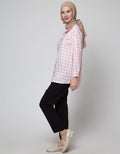 Annisa Long Seeve Shirt Peterpan Gingham Blouse