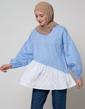 Annisa Assymetrical Stripes Muslim Blouse