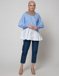 Annisa Assymetrical Stripes Muslim Blouse