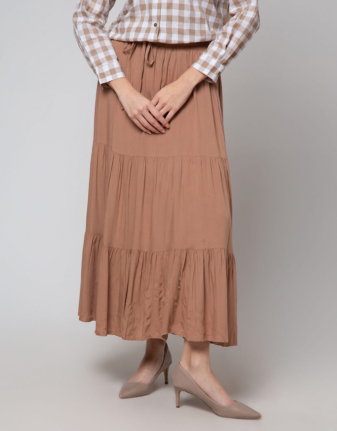 Annisa Maxi Skirt 3 Tiered Layer Rayon