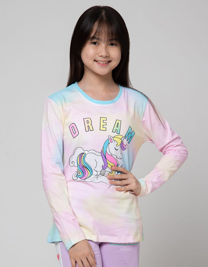 Aero Long Sleeve T-Shirt Tie Dye Unicorn Dream