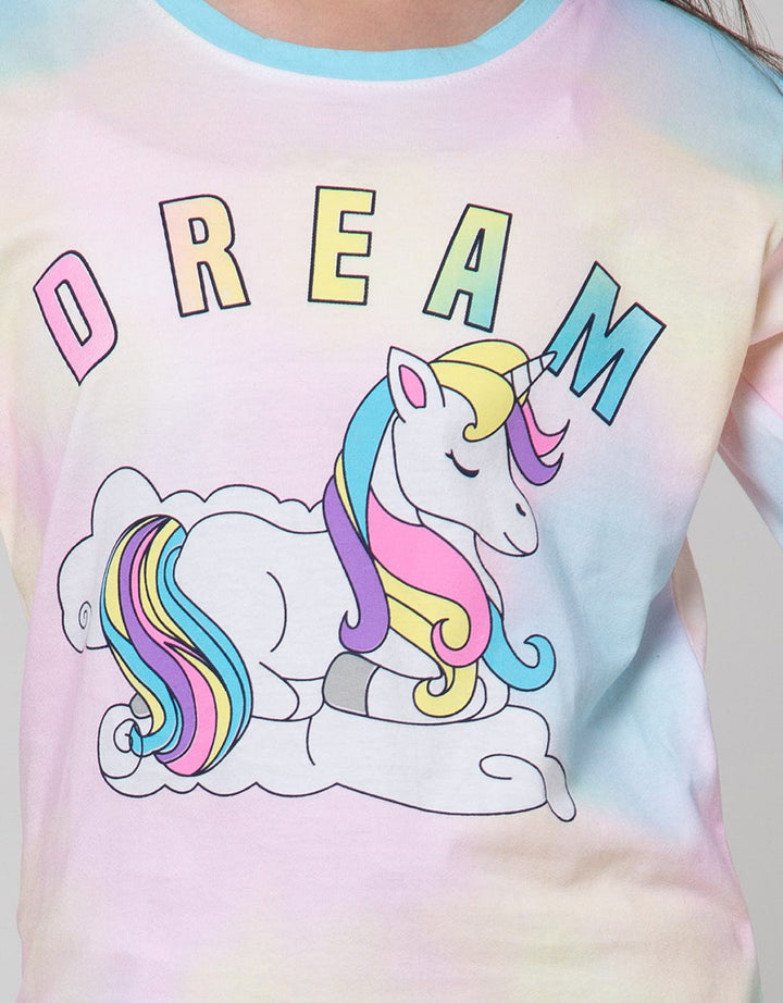 Aero Long Sleeve T-Shirt Tie Dye Unicorn Dream