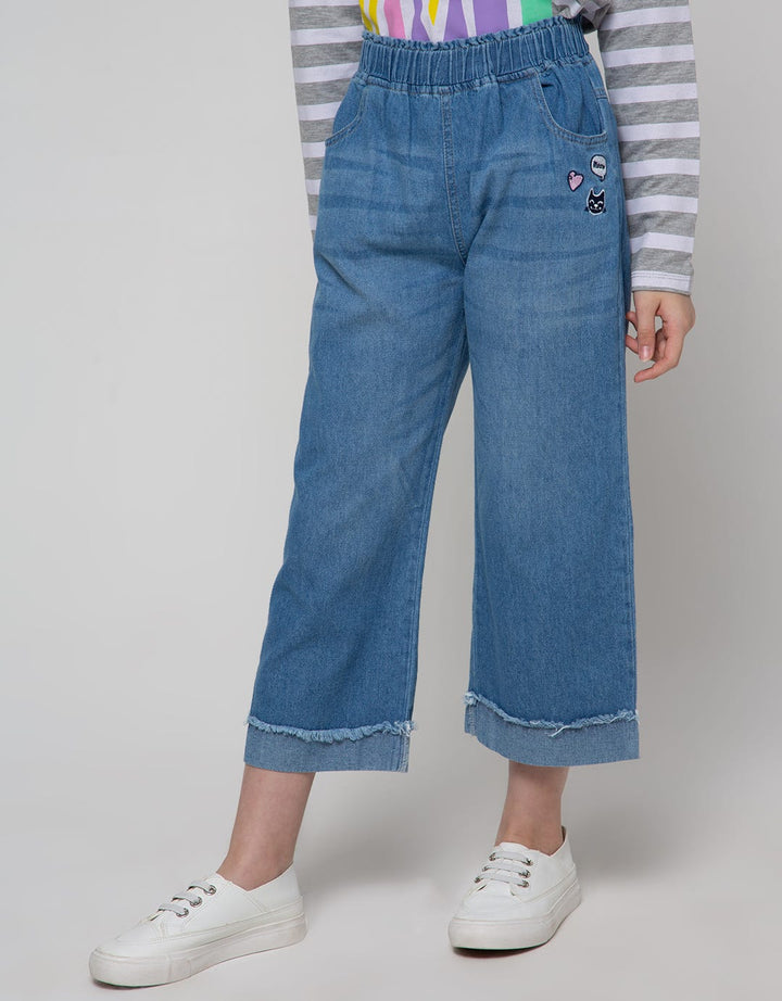 Aero Denim Long Pants Simple Embro