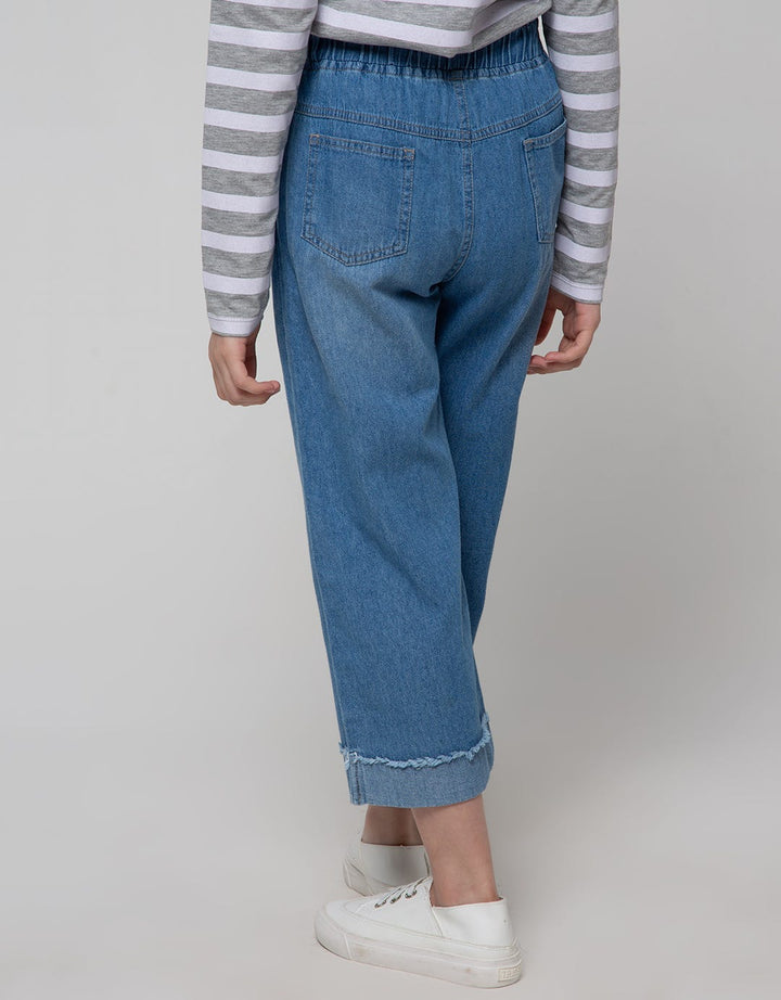 Aero Denim Long Pants Simple Embro