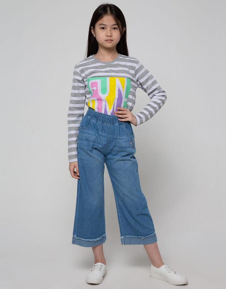 Aero Denim Long Pants Simple Embro