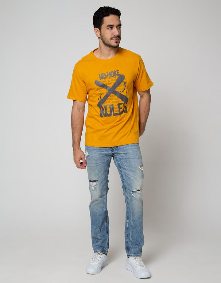 T Zone Short Sleeve T-Shirt Dynamic Letter No More Rule