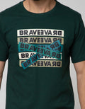 T Zone Short Sleeve T-Shirt Print Theme Dynamic Letter Brave