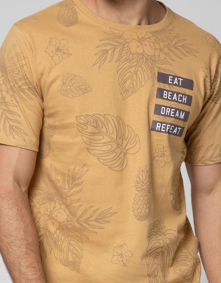 T Zone Short Sleeve T-Shirt Fullprint Theme Summertime Casual