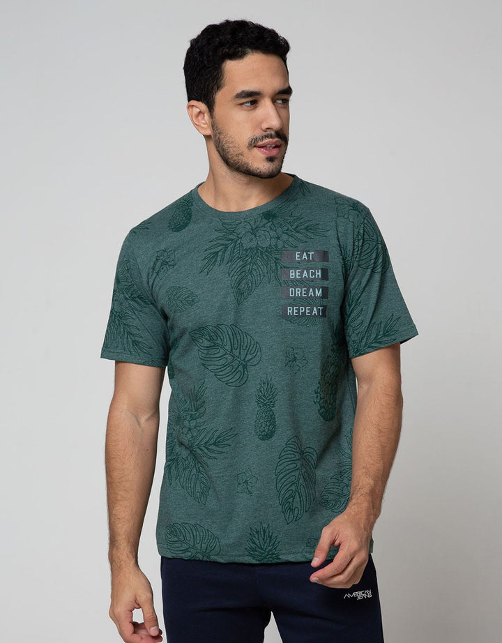 T Zone Short Sleeve T-Shirt Fullprint Theme Summertime Casual