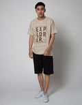 T Zone Short Sleeve T-Shirt Big Size Print Explorer