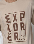 T Zone Short Sleeve T-Shirt Big Size Print Explorer