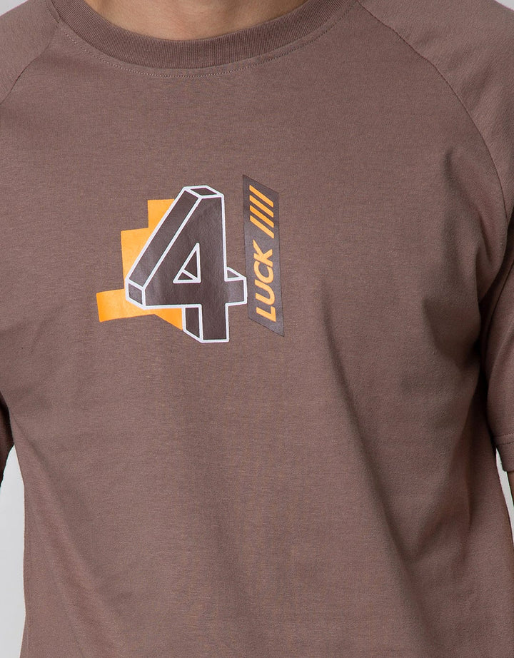 T Zone Short Sleeve Raglan T-Shirt Number 4 Luck