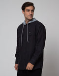 Nevada Long Sleeve Shirt Checked Twill Hoodie