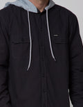 Nevada Long Sleeve Shirt Checked Twill Hoodie