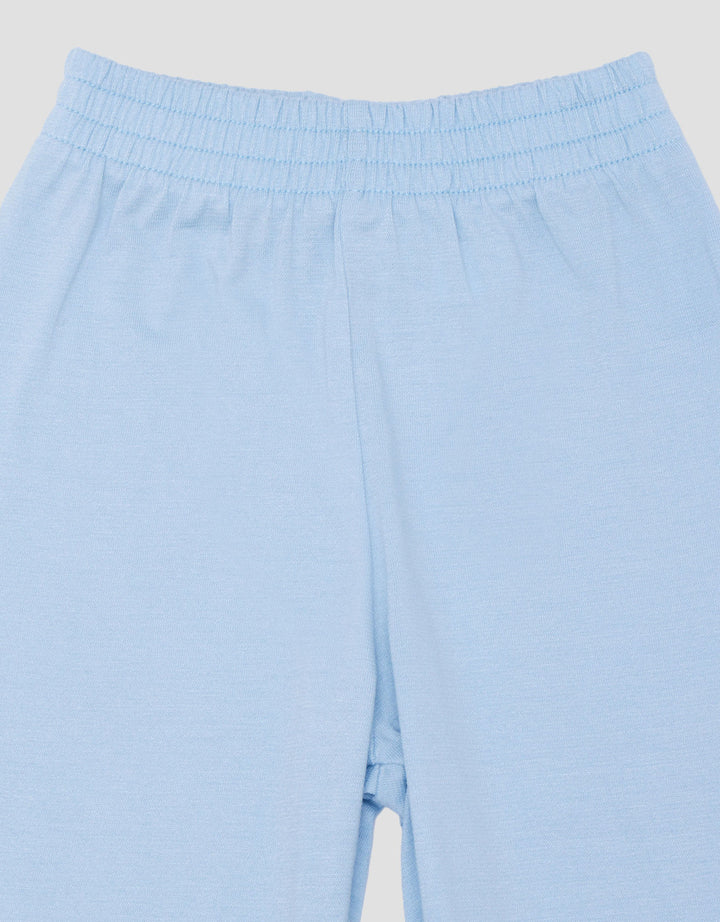 Little M Kerah Polos Rayon Logo Setelan Piyama Bayi