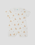 Little M Double Knit Full Print Bear Jumpsuit Romper Bayi