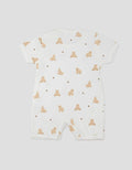 Little M Double Knit Full Print Bear Jumpsuit Romper Bayi