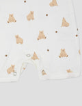Little M Double Knit Full Print Bear Jumpsuit Romper Bayi