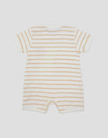 Little M Double Knit Salur With Logo Bear Jumpsuit Romper Bayi