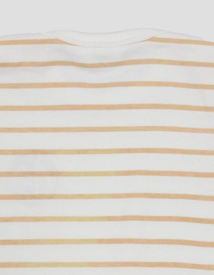 Little M Double Knit Salur With Logo Bear Jumpsuit Romper Bayi