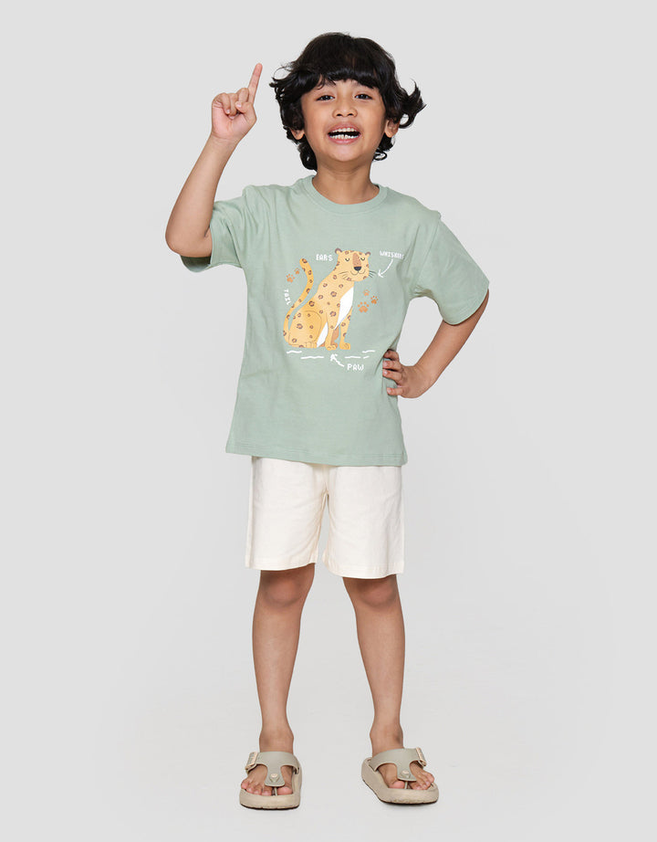 Little M Leopard Ears Tail Paws Pakaian Setelan Anak Laki-laki