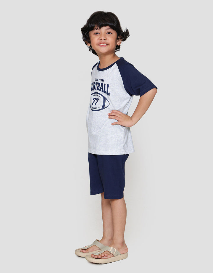 Little M Raglan Football Pakaian Setelan Anak Laki-laki