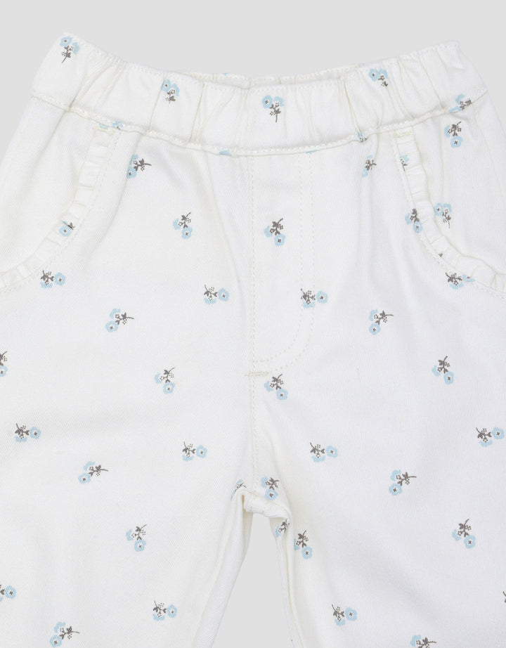 Little M Stretch Fulllprint Bunga Celana Denim Bayi