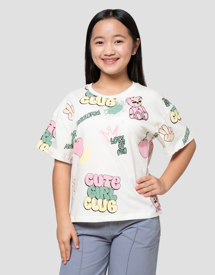 Nevada Grafiti Wording Kaos Anak Perempuan