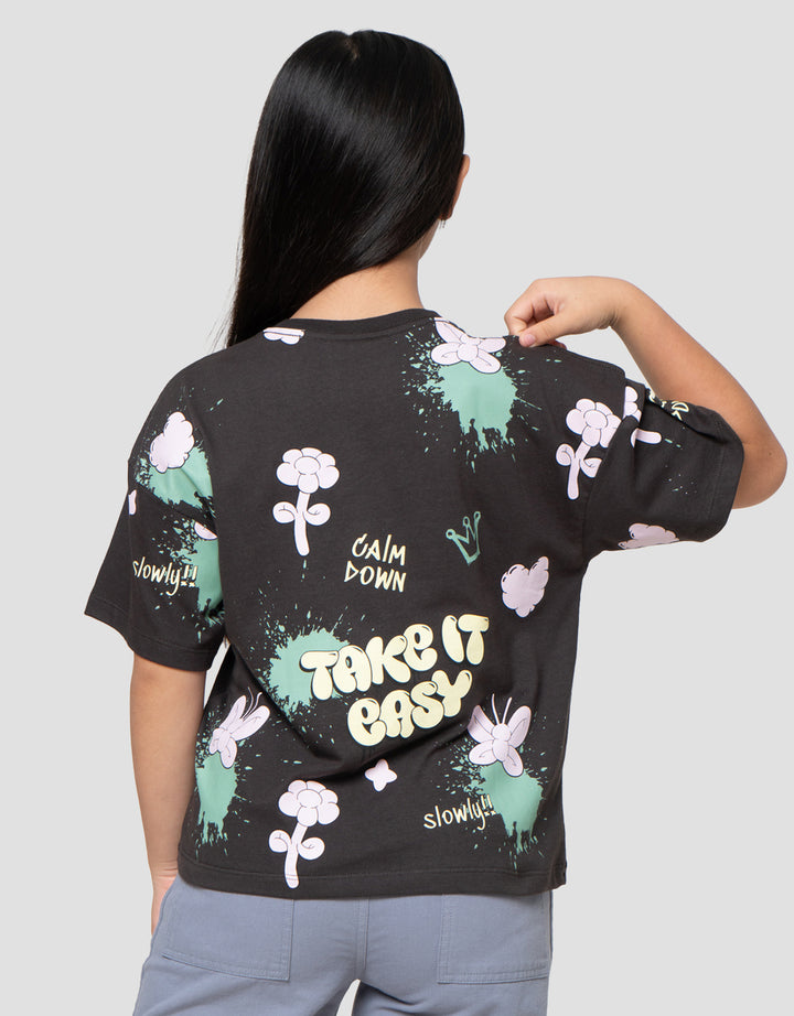 Nevada Grafiti Wording Kaos Anak Perempuan