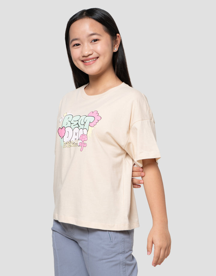 Nevada Grafiti Wording Best Day Kaos Anak Perempuan