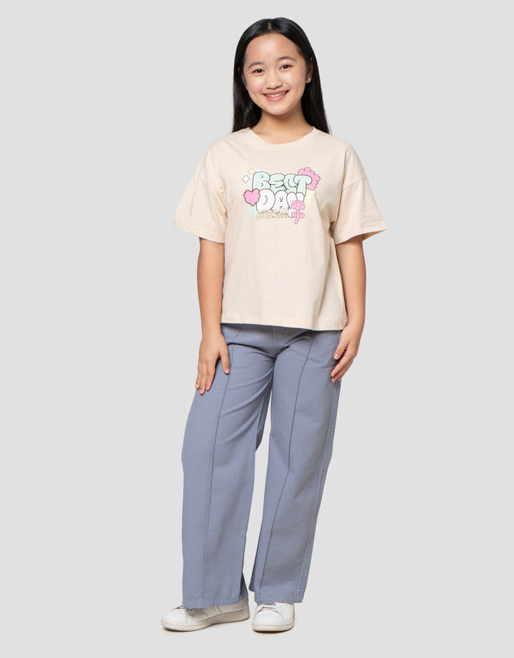 Nevada Grafiti Wording Best Day Kaos Anak Perempuan