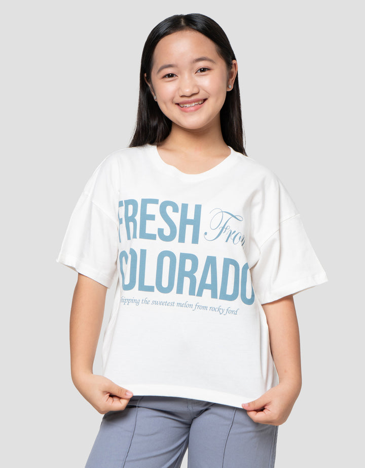 Nevada City Of Fruit Melon Kaos Anak Perempuan