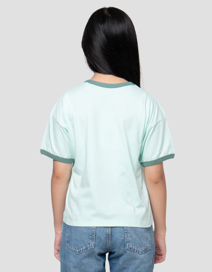 Nevada Ringer Cute Word Good Energy Kaos Anak Perempuan