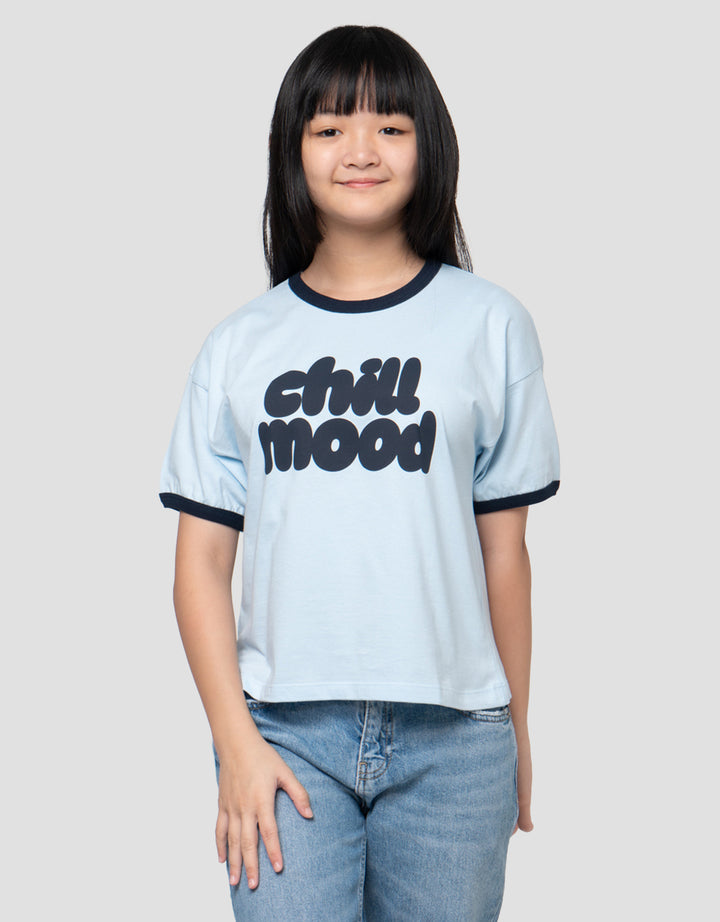 Nevada Ringer Cute Word Mood Kaos Anak Perempuan