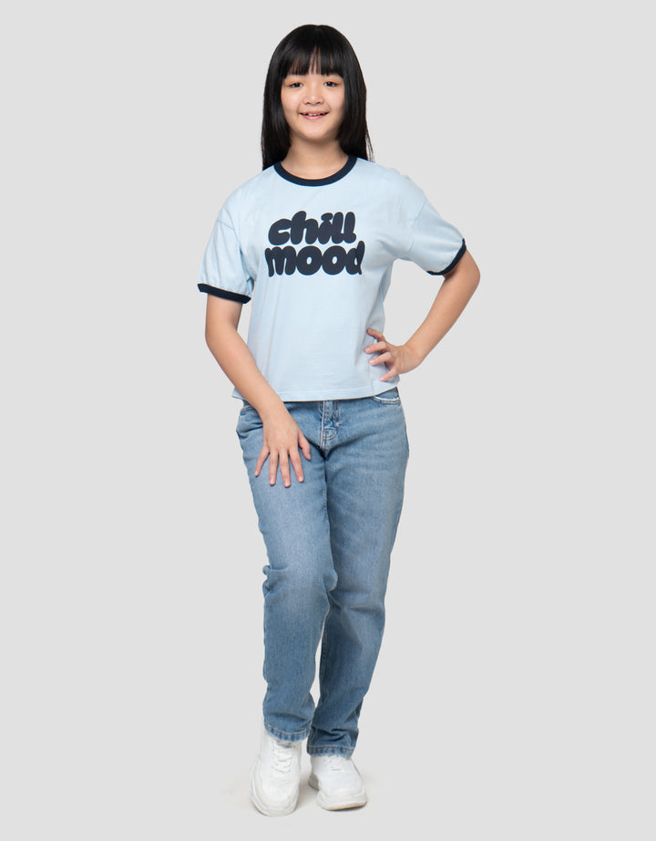 Nevada Ringer Cute Word Mood Kaos Anak Perempuan