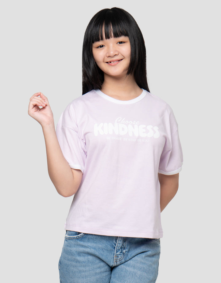 Nevada Ringer Cute Word Kindness Kaos Anak Perempuan