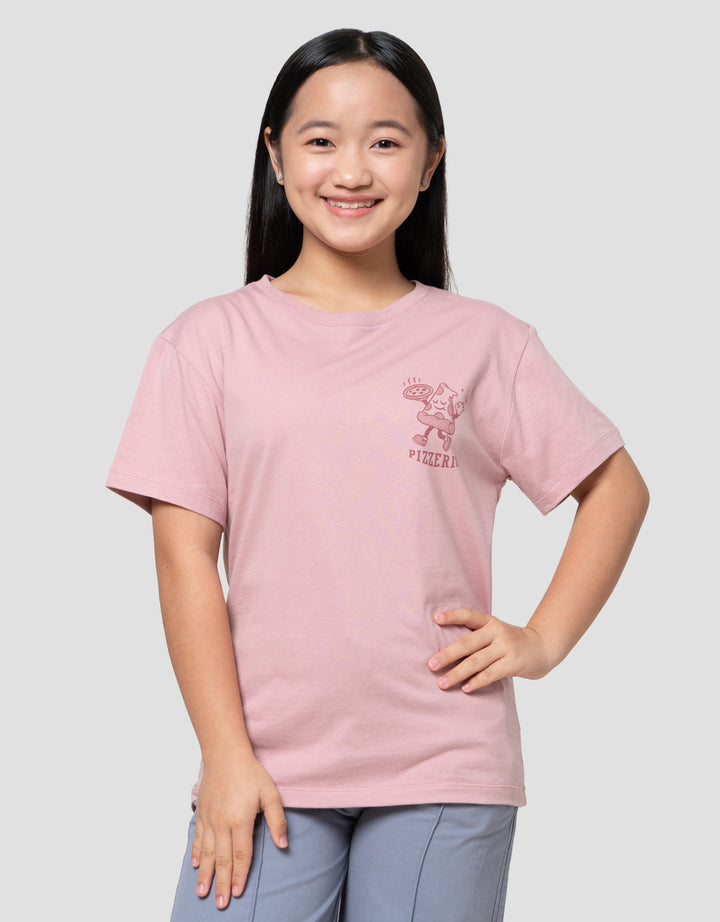 Nevada Sablon Food Depan Blkg Pizzeria Kaos Anak Perempuan