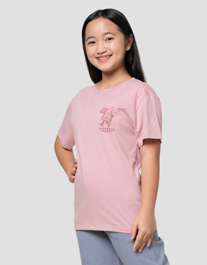 Nevada Sablon Food Depan Blkg Pizzeria Kaos Anak Perempuan