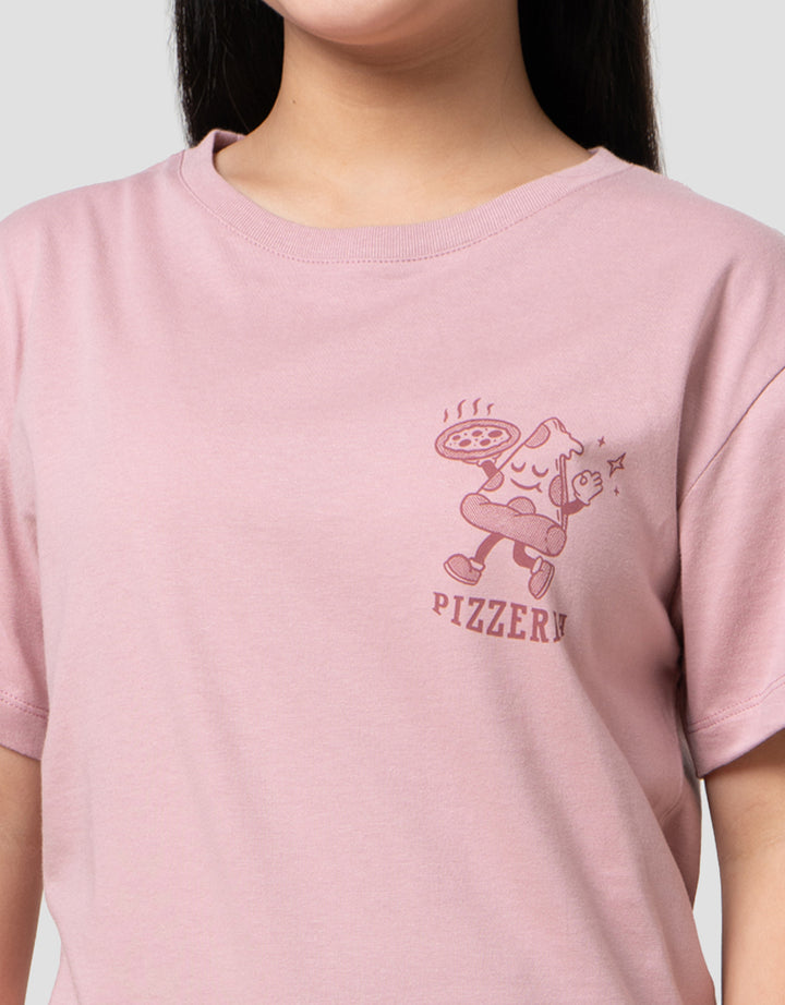 Nevada Sablon Food Depan Blkg Pizzeria Kaos Anak Perempuan
