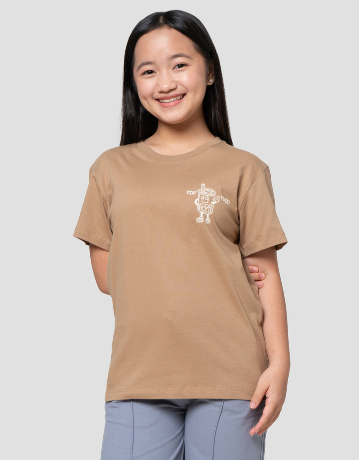 Nevada Sablon Food Depan Blkg Bubble Tea Kaos Anak Perempuan