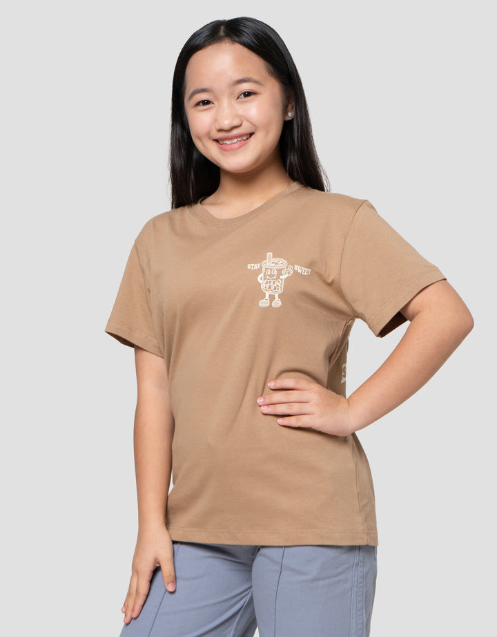 Nevada Sablon Food Depan Blkg Bubble Tea Kaos Anak Perempuan