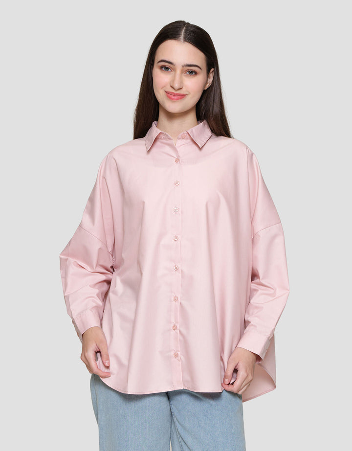 Suko Ruffle Lengan Panjang Kemeja Wanita