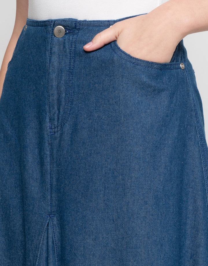 Suko Flare Rok Denim Wanita