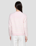 Suko Souffle Yarn Stripe Jaket Cardigan Wanita