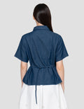 Suko Blouse Denim Lengan Pendek Wanita