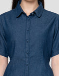 Suko Blouse Denim Lengan Pendek Wanita