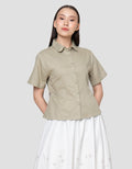 Suko Blouse Denim Lengan Pendek Wanita