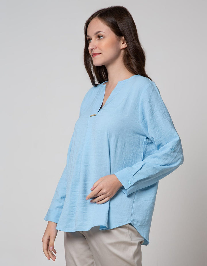 St. Yves Long Sleeve Blouse 78 Long Top Crepe Ceramic