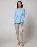 St. Yves Long Sleeve Blouse 78 Long Top Crepe Ceramic